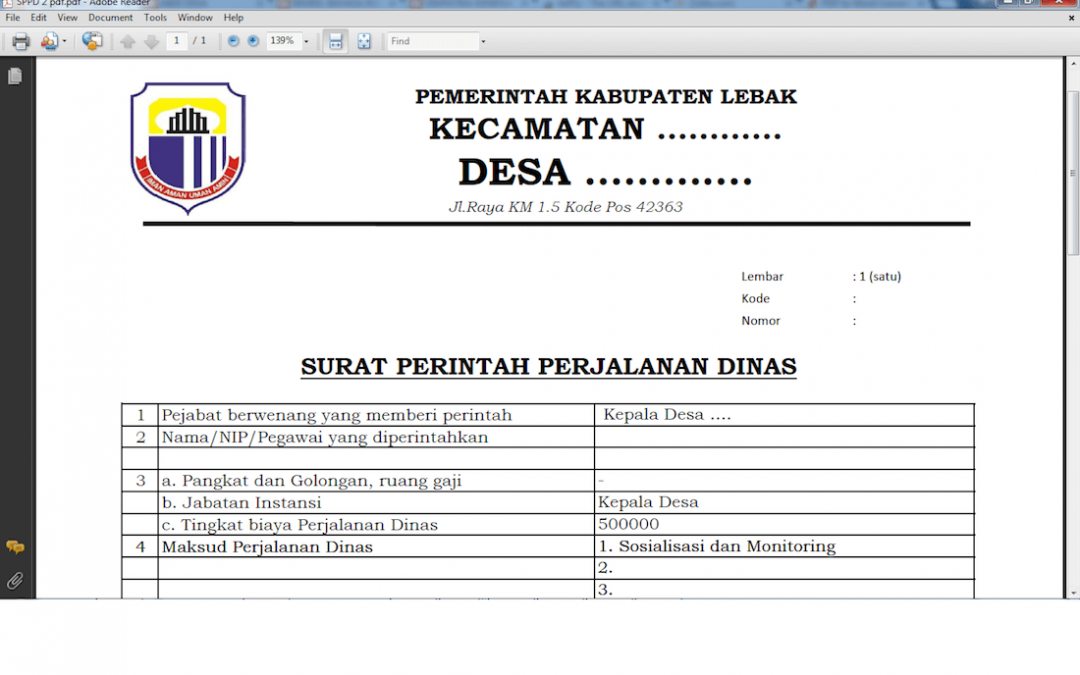 Kop Surat Dalam Pemerintahan Desa